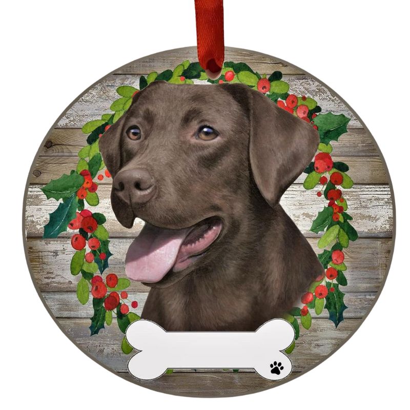 Labrador Chocolate Wreath Ornament